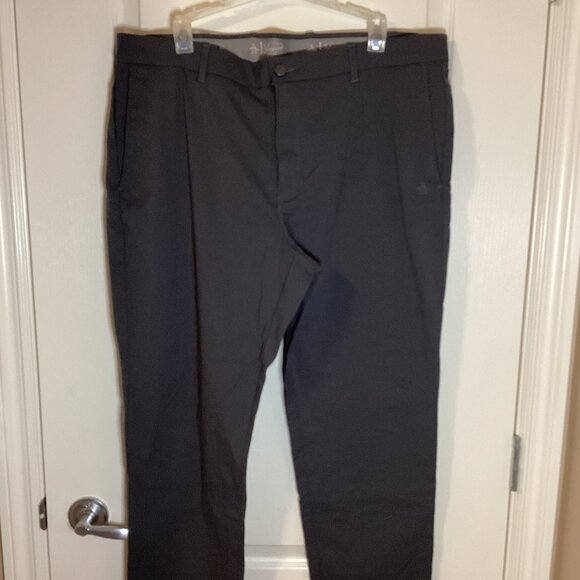 Original Penguin Men Gray Flat Front Golf Pants Athleisure Preppy Golfing Casual - Picture 1 of 11